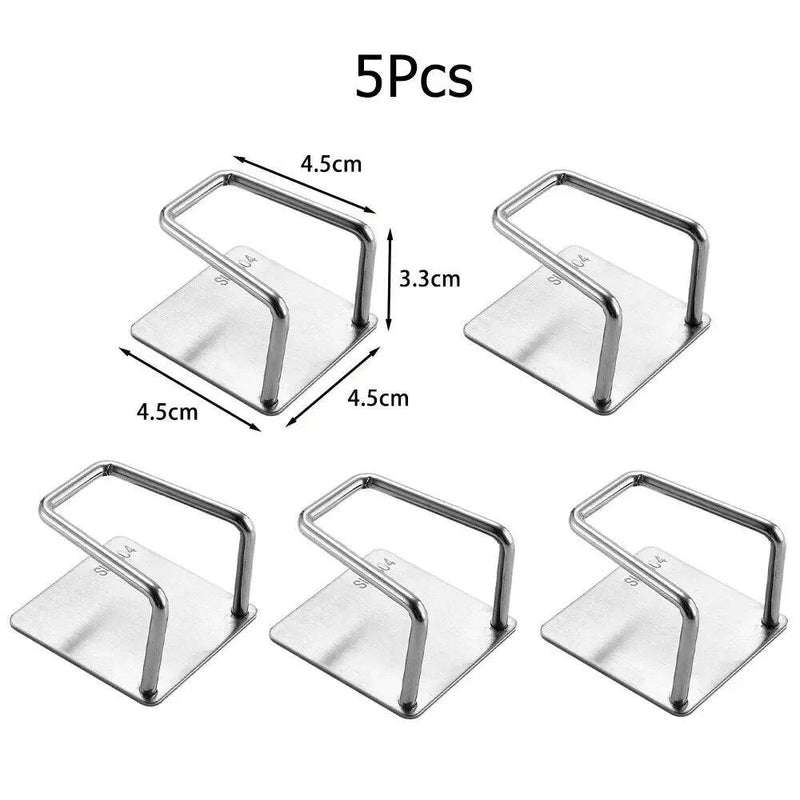 Suporte de Esponjas 5Pcs: Aço Inoxidável, Autoadesivo e Funcional